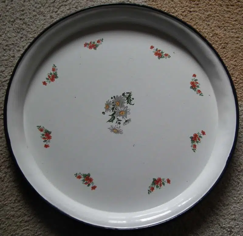  Emaye Sini Sofra, Yemek Sunum Tepsi, Yer Sofrası Çinko ~50 cm